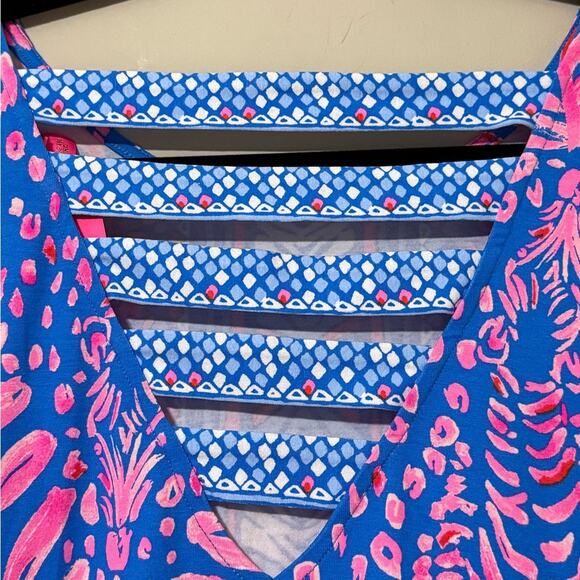 Lilly Pulitzer OPHELIA swing dress size medium 3/4 sleeves tropical resort wear - Picture 5 of 13